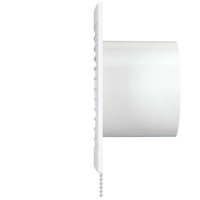 Ventilator de perete VentEurope REFINED150BDPS, patrat, snur pornire/oprire, clapeta antiretur, diametru 150 mm, debit 250 mc/h, 16W, IP24, silentios, Alb - Copie [3]