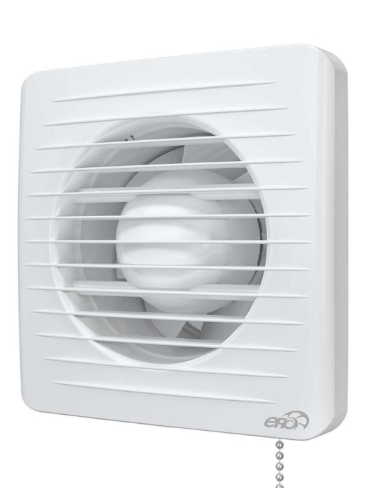 Ventilator de perete VentEurope CLASSIC125BDPS, patrat, cu clapeta antiretur, snur pornire/oprire, indicator luminos, diametru 125 mm, debit 183 mc/h, 16W, IP24, Alb [1]