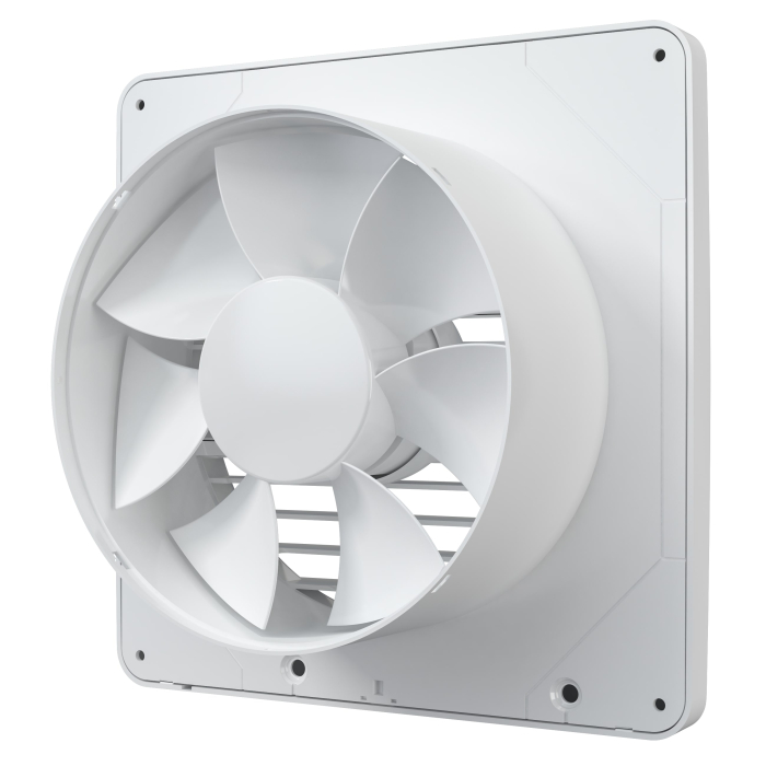 Ventilator de perete VentEurope CLASSIC150, patrat, diametru 150 mm, debit 290 mc/h, 16W, IP24, cu indicator luminos si plasa anti-insecte, Alb [4]