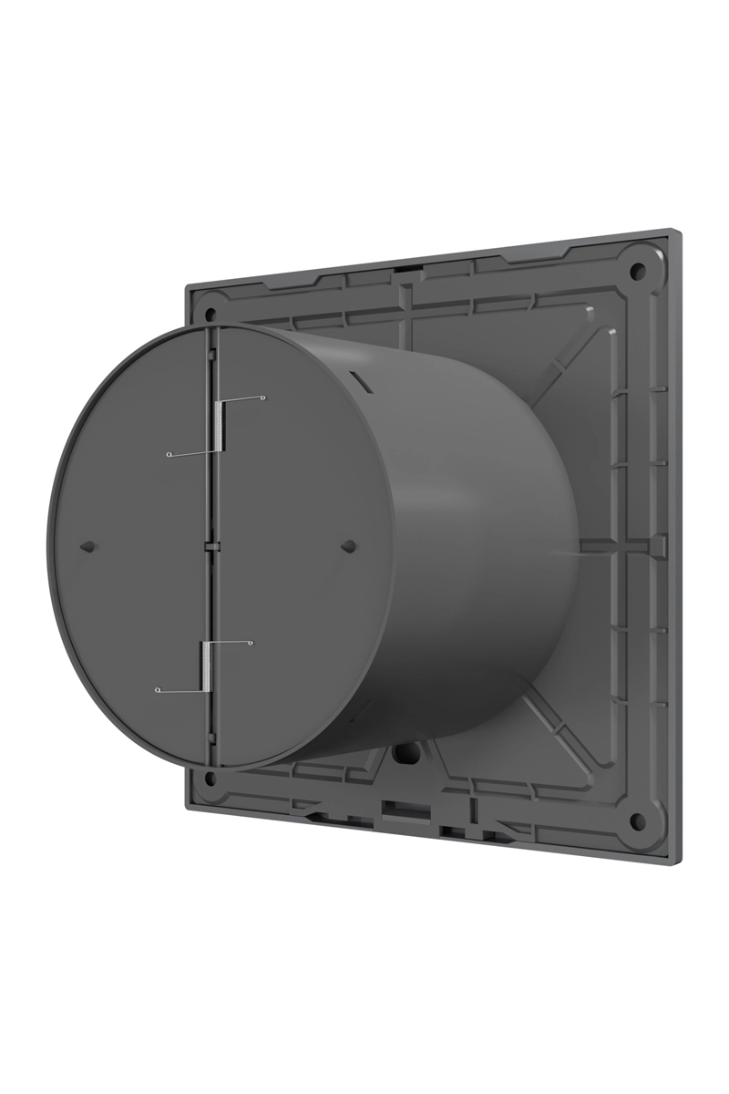 Ventilator de perete VentEurope ELEGIA100BDGM, patrat, diametru 100 mm, debit 100 mc/h, 7.8W, IP45, motor cu rulmenti, silentios, Gri Metal [4]