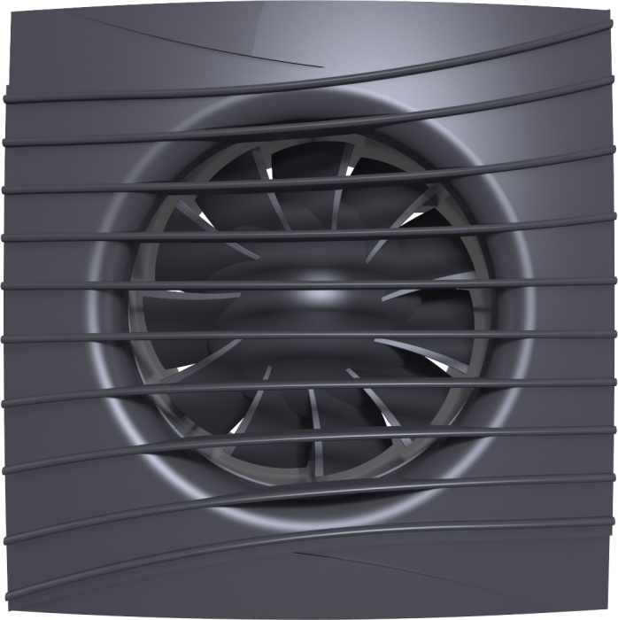 Ventilator de perete VentEurope FANCY100BDDG, patrat, diametru 100 mm, silentios, cu clapeta antiretur, motor pe rulmenti, IP24, gri inchis [2]