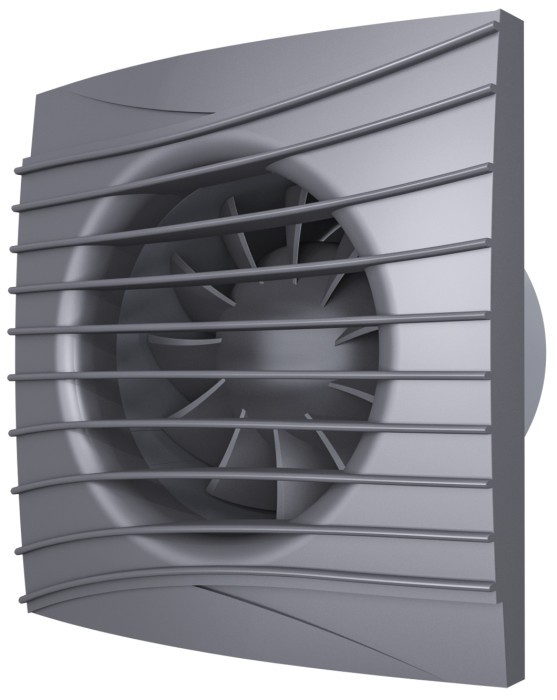 Ventilator de perete VentEurope FANCY100BDDG, patrat, diametru 100 mm, silentios, cu clapeta antiretur, motor pe rulmenti, IP24, gri inchis [1]