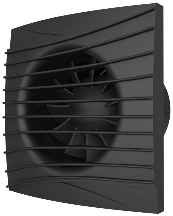 Ventilator de perete VentEurope FANCY100BDMB, patrat, diametru 100 mm, silentios, cu clapeta antiretur, motor pe rulmenti, IP24, negru mat [1]