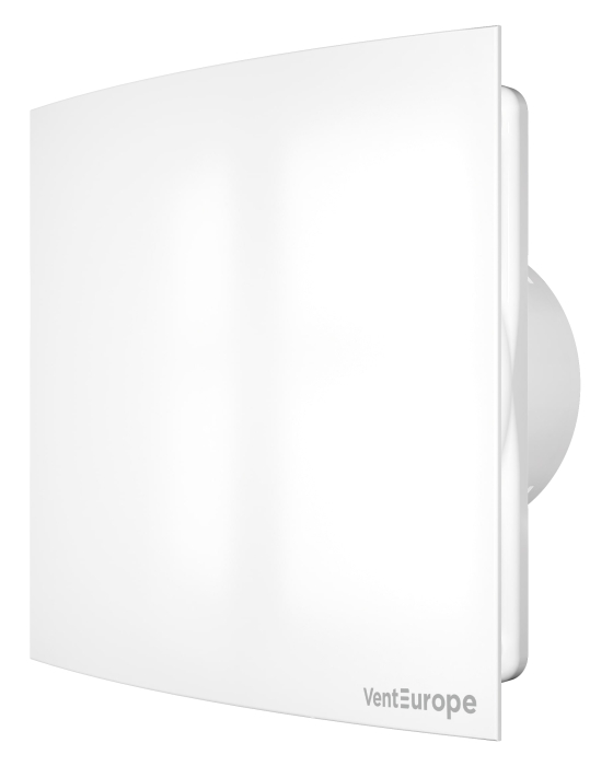 Ventilator de perete cu clapeta antiretur VentEurope PLACE100BD, patrat, diametru 100 mm, debit 90 mc/h, 14W, IP24, silentios, Alb [1]