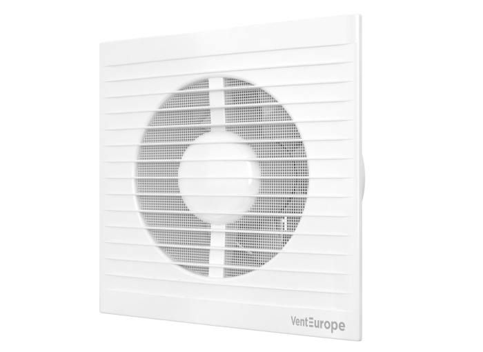 Ventilator de perete VentEurope REFINED150, patrat, diametru 150 mm, debit 250 mc/h, 16W, IP24, silentios, Alb [1]