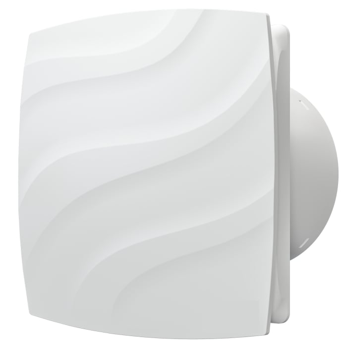 Ventilator de perete VentEurope STREAM100BDHT, patrat, timer, clapeta antiretur, senzor de umiditate, diametru 100 mm, debit 95 mc/h, 14W, IP24, silentios, economic, Alb - Copie [1]