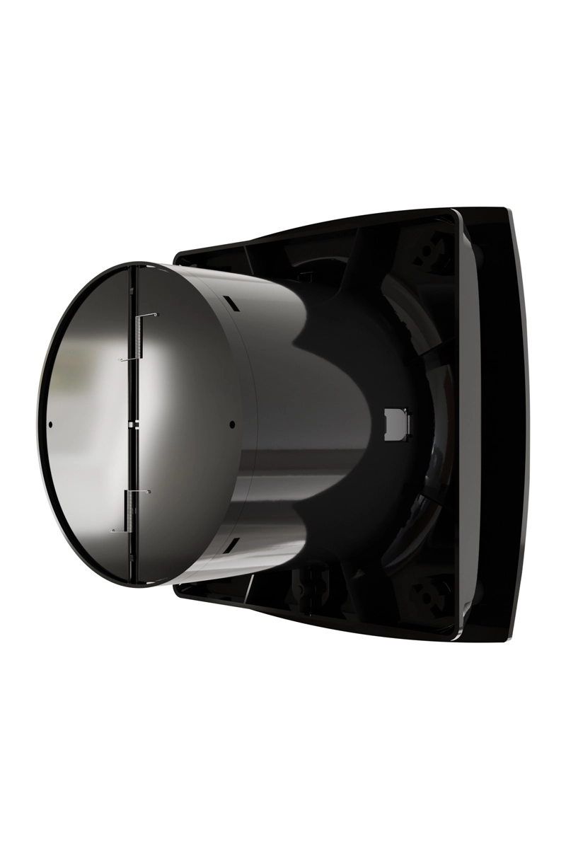 Ventilator de perete VentEurope STREAM100BC, patrat, clapeta antiretur, diametru 100 mm, debit 95 mc/h, 14W, IP24, silentios, economic, Negru [4]