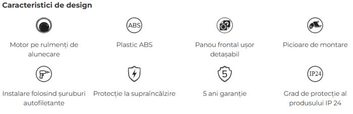 Ventilator de perete VentEurope VALUE100BD, patrat, clapeta antiretur, diametru 100 mm, debit 100 mc/h, 14W, IP24, silentios, economic, Alb [4]