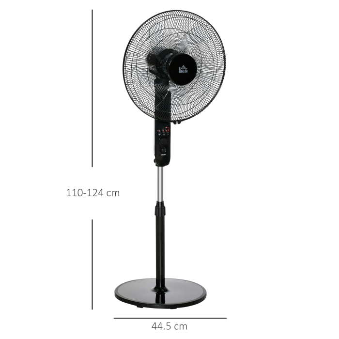 , Ventilator de Podea, Cu Telecomanda, Metal, Plastic,44,5 x 44,5 x 124 cm, Negru [3]