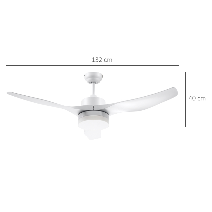 Ventilator de Tavan cu Lumini LED Reglabil in 3 Moduri , Φ132x40cm, Alb [3]