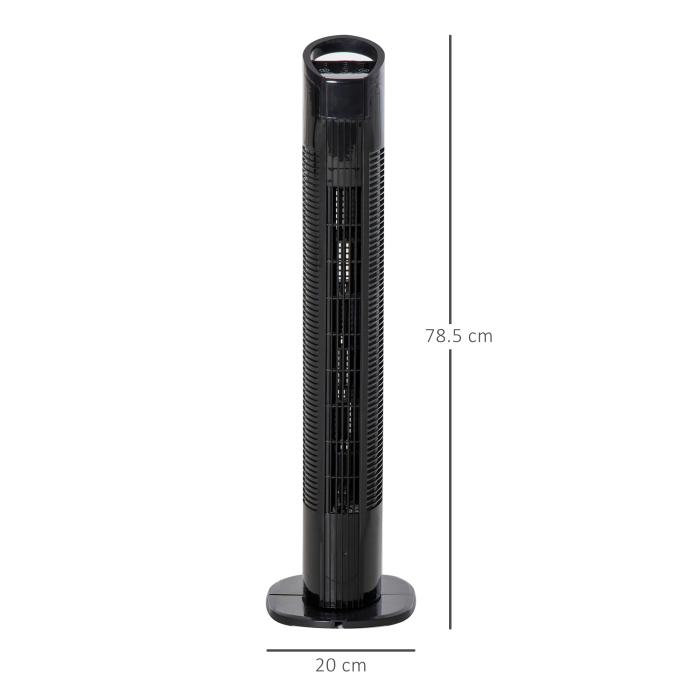 , Ventilator de Turn, 3 Functii si 3 Viteze, Plastic PP, 20 x 20 x 78,5 cmm, Negru [3]