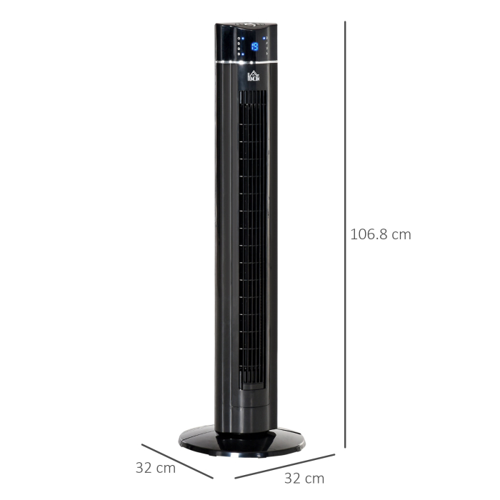  Ventilator pe coloana 60W cu 3 viteze, 3 moduri si temporizator 8h, din ABS, Ø32x106,8 cm, negru [3]