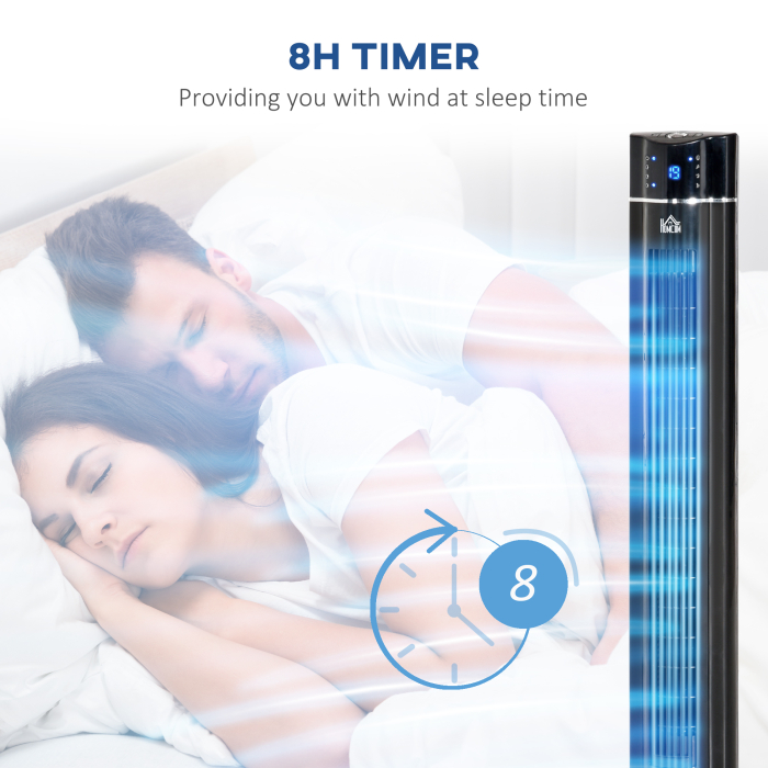  Ventilator pe coloana 60W cu 3 viteze, 3 moduri si temporizator 8h, din ABS, Ø32x106,8 cm, negru [6]