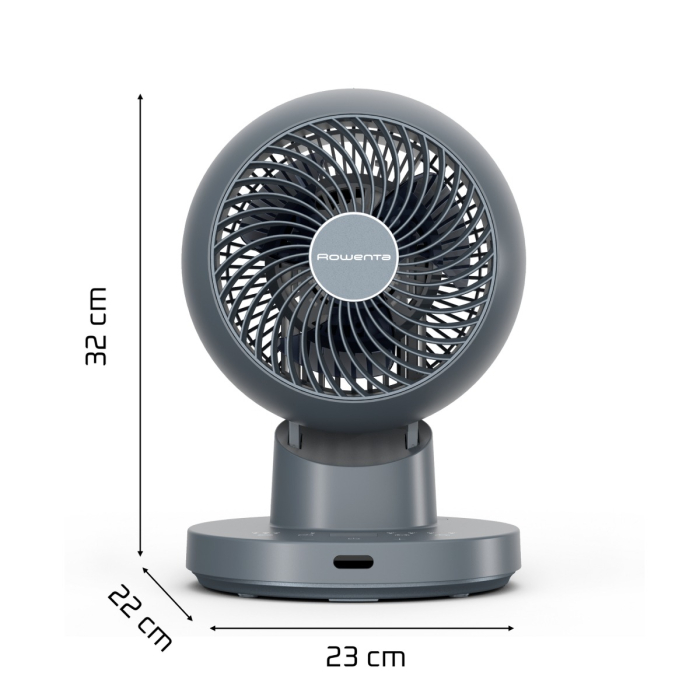 Ventilator pentru birou Rowenta Turbo Silence Compact 3D QV2540F1, 22 W, 3 moduri automate, 12 trepte de viteza, telecomanda inclusa, oscilatie multidirectionala, oprire automata, design compact, alba [9]