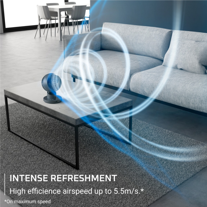 Ventilator pentru birou Rowenta Turbo Silence Compact 3D QV2540F1, 22 W, 3 moduri automate, 12 trepte de viteza, telecomanda inclusa, oscilatie multidirectionala, oprire automata, design compact, alba [5]