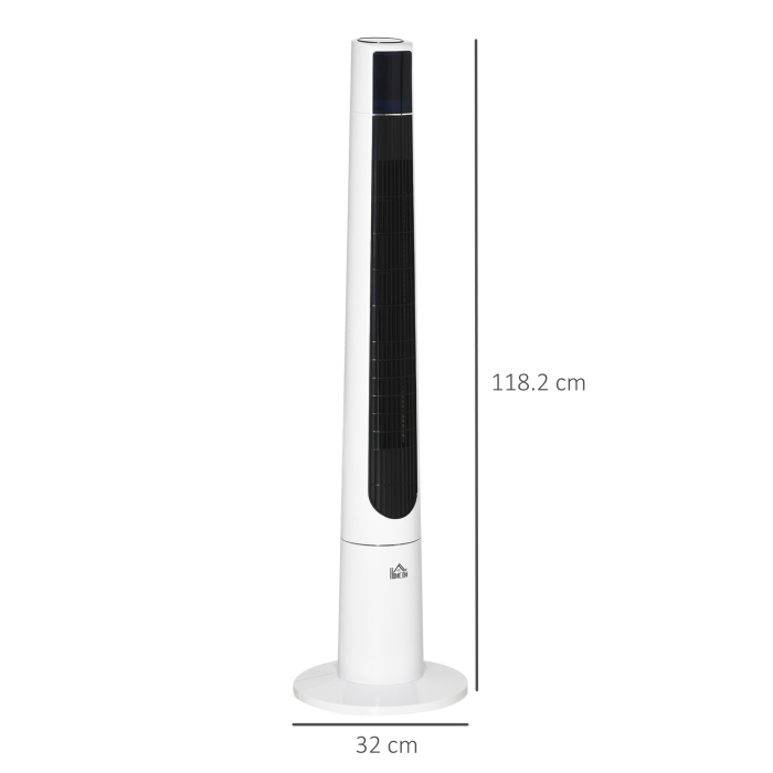  Ventilator Turn cu 3 Moduri si 3 Viteze cu Cronometru 12h, Ventilator de Podea ABS cu Telecomanda, Ø32x118.2 cm, Alb [3]