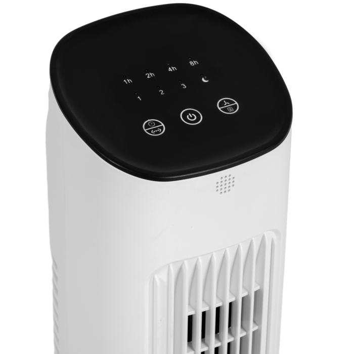 Ventilator turn  cu telecomanda, 3 viteze, mod de repaus, oscilatie, temporizator de 15 ore, afisaj LED, alb [9]