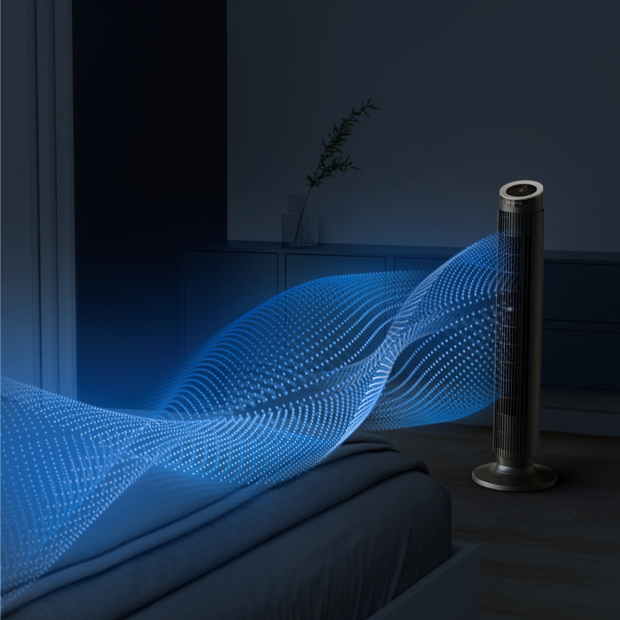 Ventilator turn Rowenta Eole Silence Force VU7020F0, 8 trepte de viteza, motor Effitech®, timer 8 ore, functie de noapte, ecran LED, oprire automata, telecomanda inclusa, negru [7]