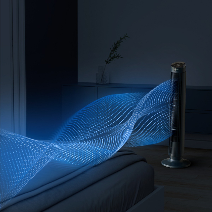 Ventilator turn Rowenta Eole Silence Force VU7050F0, 12 trepte de viteza, motor Effitech®, ecran LED, difuzor de arome incorporat, oprire automata, timer 8 ore, functie de noapte, telecomanda inclusa, [8]