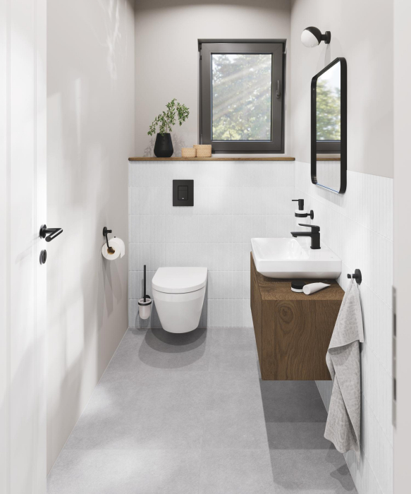 WC Grohe 102486SH00, Euro Ceramic, pe perete, Rimless, compact, fara capac, alb [6]