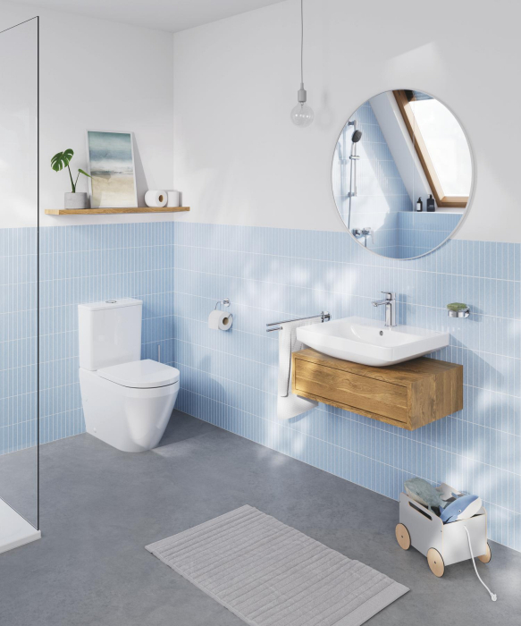 WC Grohe 102489SH00, Euro Ceramic, pe podea, Rimless, fara capac/rezervor, alb [5]