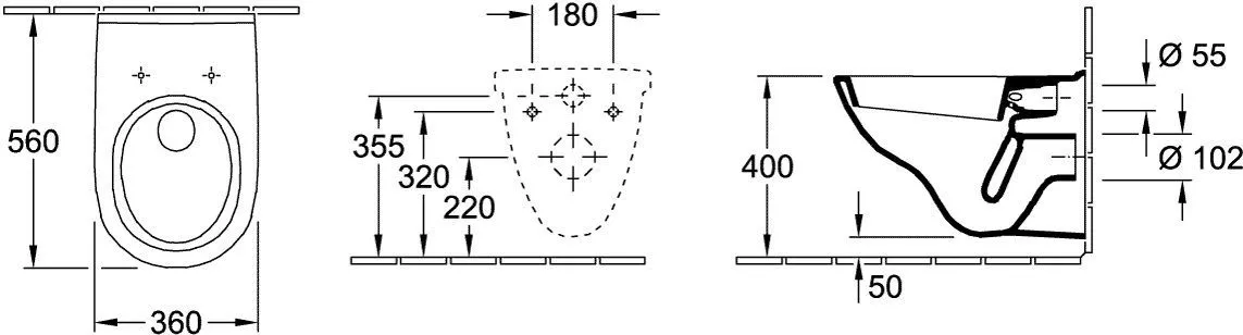 WC Villeroy & Boch O.novo, suspendat, capac, alb, 5660H101 [6]