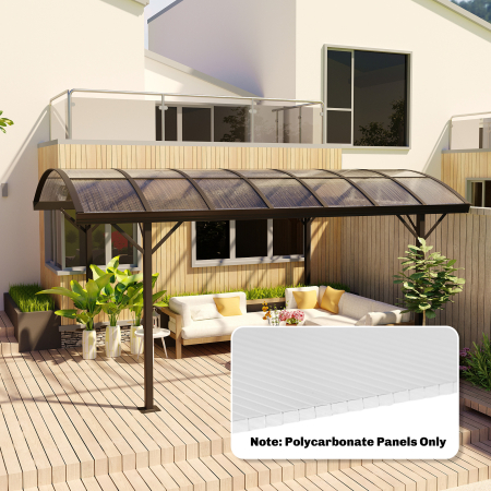  10 Placi Celulare din Policarbonat 4 mm, Rezistente la UV, Panou Celular Dublu pentru Sera, 120x60 cm, Transparent [3]