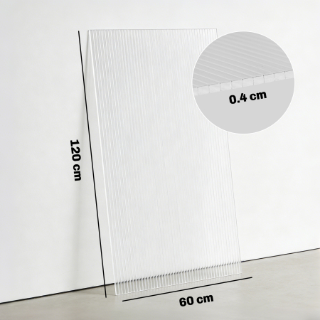  10 Placi Celulare din Policarbonat 4 mm, Rezistente la UV, Panou Celular Dublu pentru Sera, 120x60 cm, Transparent [2]