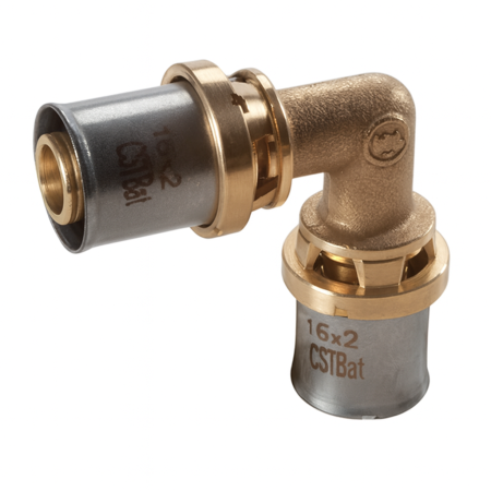 Obiecte si instalatii sanitare - Cot alama 90 grade Giacomini RM122Y011, 32x3, fiting presare pentru teava multistrat