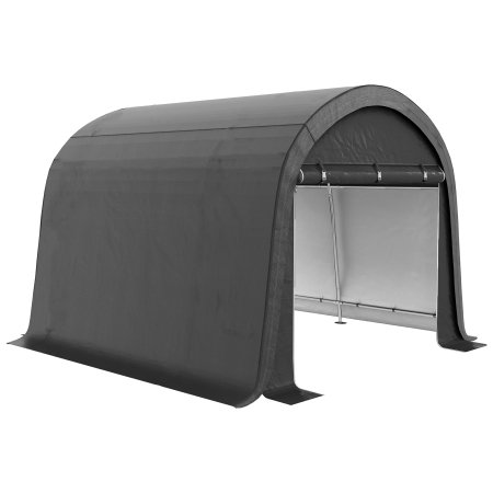Gradina & balcon -  3x3m Garaj pentru Motociclete, Cort cu Acoperis Rezistent Impermeabil, 2 Intrari cu Fermuar, pentru Biciclete si Unelte, Cadru din Otel Galvanizat, Cort Gradina, Gri