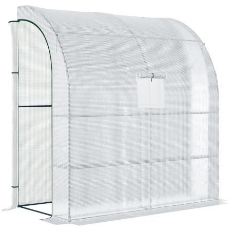 Prelate, pavilioane, umbrele terasa -  7' x 3' x 7' Outdoor Walk-In Greenhouse, Plant Nursery with Roll-up Windows, PE Cover, and 3 Wire Shelves, White