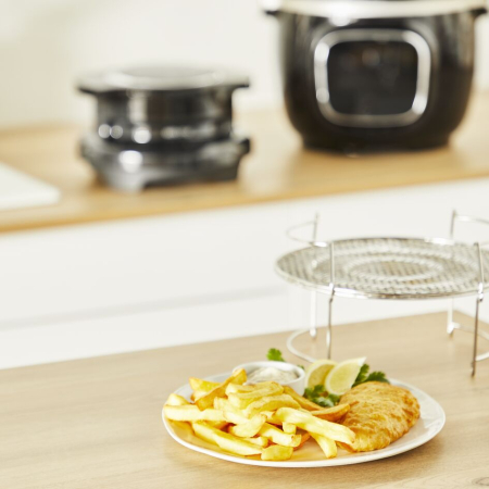 Accesoriu grill 2 in 1 Tefal XA60AD10, reversibil, compatibil cu multicookerele Tefal Cook4Me, Turbo Cuisine si One Pot, inox, seriile CY85xx, CY87x [11]