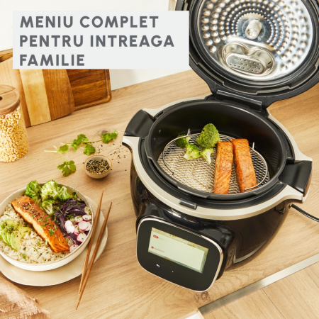 Accesoriu grill 2 in 1 Tefal XA60AD10, reversibil, compatibil cu multicookerele Tefal Cook4Me, Turbo Cuisine si One Pot, inox, seriile CY85xx, CY87x [5]