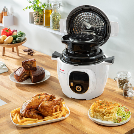 Accesoriu multicooker pentru prajit Tefal Cook4Me+ Extra Crisp Lid EY150830, compatibil cu multicookerele Cook4Me de 6 L, 4 programe, temperatura aj [7]