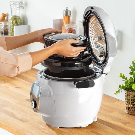 Accesoriu multicooker pentru prajit Tefal Cook4Me+ Extra Crisp Lid EY150830, compatibil cu multicookerele Cook4Me de 6 L, 4 programe, temperatura aj [3]