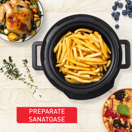 Accesoriu pentru gatire cu aer cald Tefal Turbo Crisp LF101810, 4 programe, temperatura ajustabila, ecran LED, compatibil cu multicooker Turbo Cuis [1]
