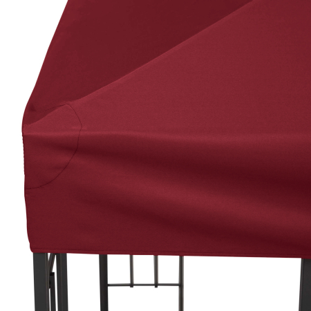  Acoperis de Rezerva pentru Foisor 3x3 m pe Doua Niveluri si Anti-UV din Poliester cu Ventilatie, Rosu [7]