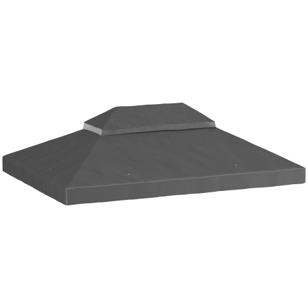 Prelate, pavilioane, umbrele terasa -  Acoperis de rezerva pentru pavilion, 3 x 4 m, husa de rezerva cu orificii de scurgere, poliester, protectie solara, UPF30+, Gri inchis