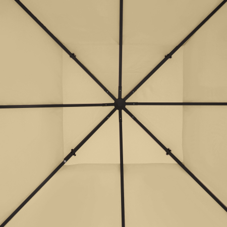  Acoperis de Rezerva pentru Pavilion 4x3 m din Poliester Anti-UV cu Structura in 2 Nivele, Crem [7]