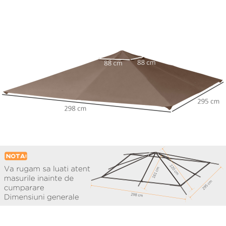  Acoperis de Schimb Copertina de Rezerva pentru Foisor Respirabil 3x3m [2]