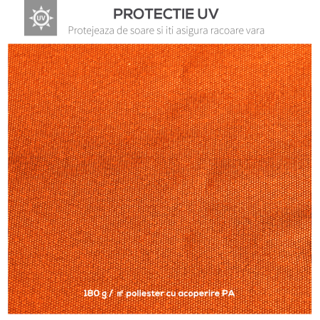  Acoperis de Schimb pentru Foisor 3x3m din Poliester Impermeabil Anti-UV, Portocaliu [3]