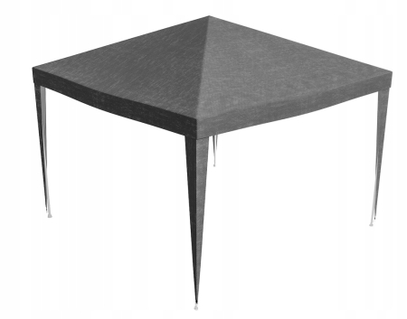 Acoperis pavilion 300x300 cm, PE 100g/mp impermeabil, cu prindere velcro, gri [3]
