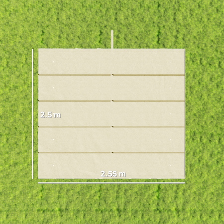  Acoperis pentru Gazebo Pergola cu 10 Orificii de Drenaj din Poliester, 250x255 cm, pentru Pergola 3x3m, Crem [2]