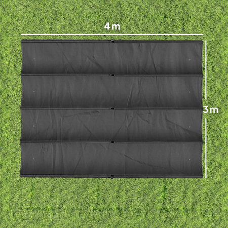  Acoperis pentru Pergola cu 8 Orificii pentru Drenaj, Husa de Schimb din Poliester Respirabil, Doar Acoperire, 392x350 cm, UV30+, pentru Pergola de Gradina 4x3m, Gri inchis [2]