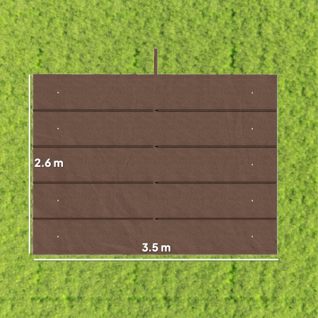  Acoperis pentru pergola gazebo 4x3 m din poliester respirabil, culoare cafeniu, cu 10 orificii de drenaj [2]