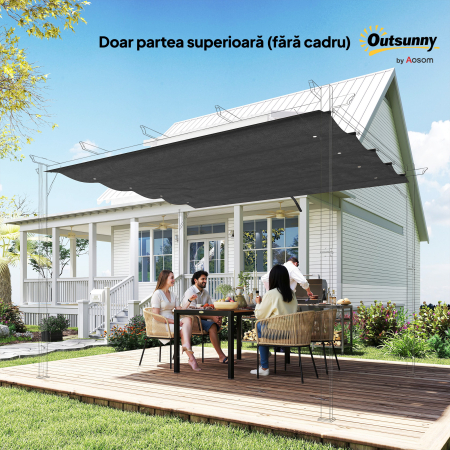  Acoperis Retractabil Pergola UV30+ Gri Inchis [7]