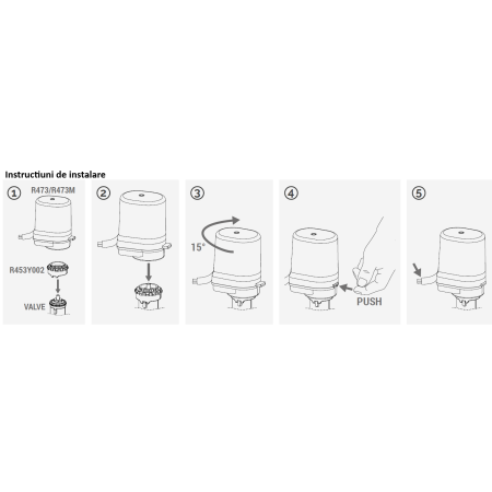 Actuator termo-electric Giacomini R473X221, 230V, normal inchis, pentru distribuitoare si robineti [1]