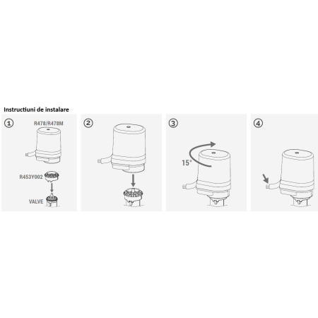 Actuator termo-electric Giacomini R478X221, 230V, normal deschis, 2 fire, IP40 [1]