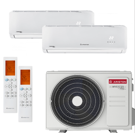 Aer conditionat - Aer conditionat multisplit Ariston ALYS XDO, 2 x 9000 BTU, follow me, agent frigorific R32, clasa energetica A++, ultra silentios