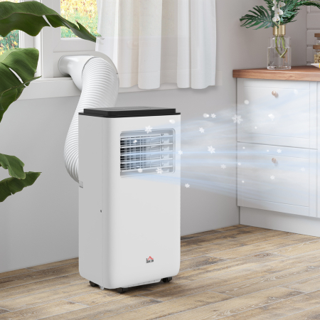  Aer conditionat portabil 750W cu 5 moduri si 2 viteze, din ABS si otel, 33x28x70,4 cm, alb [1]